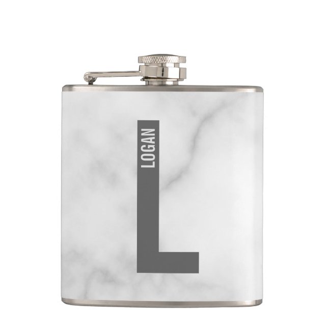 Modern Personlig, djärv Monogram och Namn Fickplunta (Framsidan)