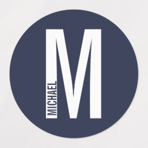 Modern Personlig, djärv Monogram och Namn Klistermärke