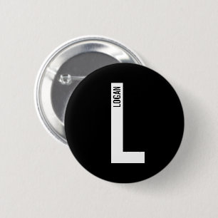 Modern Personlig, djärv Monogram och Namn Knapp