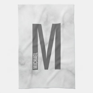 Modern Personlig, djärv Monogram och Namn Kökshandduk
