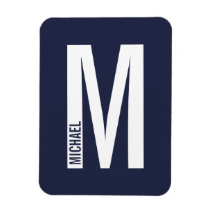 Modern Personlig, djärv Monogram och Namn Magnet