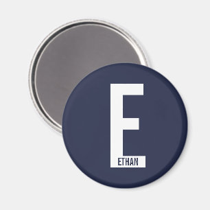 Modern Personlig, djärv Monogram och Namn Magnet