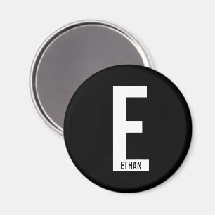 Modern Personlig, djärv Monogram och Namn Magnet