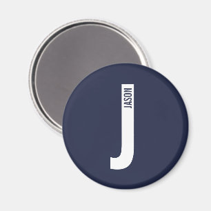 Modern Personlig, djärv Monogram och Namn Magnet