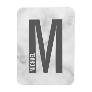 Modern Personlig, djärv Monogram och Namn Magnet