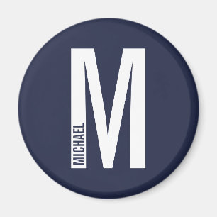 Modern Personlig, djärv Monogram och Namn Magnet