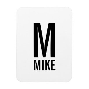 Modern Personlig, djärv Monogram och Namn Magnet