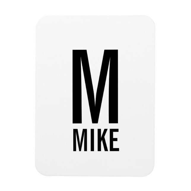 Modern Personlig, djärv Monogram och Namn Magnet (Vertikal)