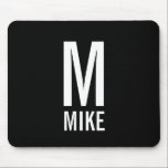 Modern Personlig, djärv Monogram och Namn Musmatta<br><div class="desc">Black and White Modern Monogram Design med personlig monogram och namn i modernt fet sans serif font stil.</div>