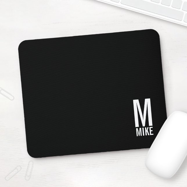Modern Personlig, djärv Monogram och Namn Musmatta (Skapare uppladdad)