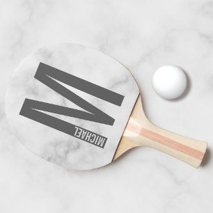Modern Personlig, djärv Monogram och Namn Pingisracket