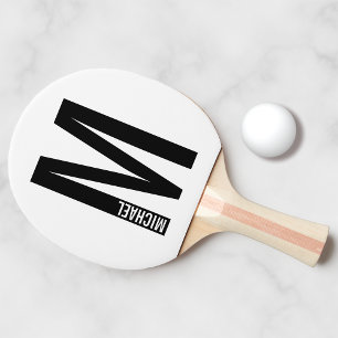 Modern Personlig, djärv Monogram och Namn Pingisracket
