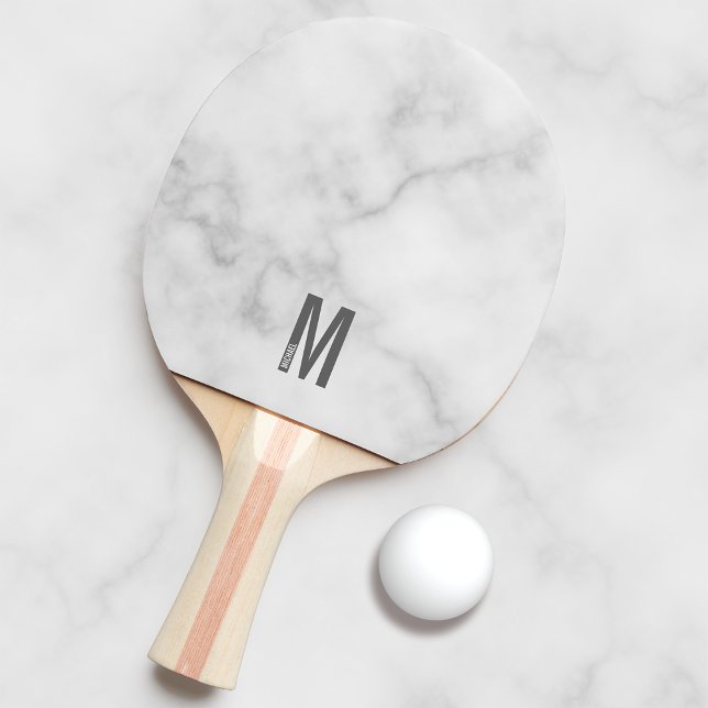 Modern Personlig, djärv Monogram och Namn Pingisracket (Skapare uppladdad)