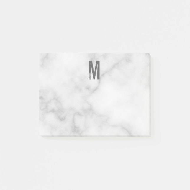 Modern Personlig, djärv Monogram och Namn Post-it Block (Framsida)