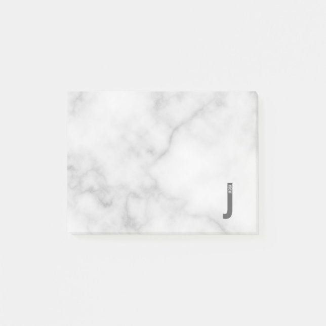Modern Personlig, djärv Monogram och Namn Post-it Block (Framsida)