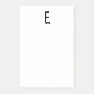 Modern Personlig, djärv Monogram och Namn Post-it Block