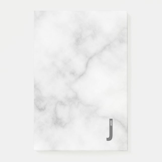 Modern Personlig, djärv Monogram och Namn Post-it Block (Framsida)