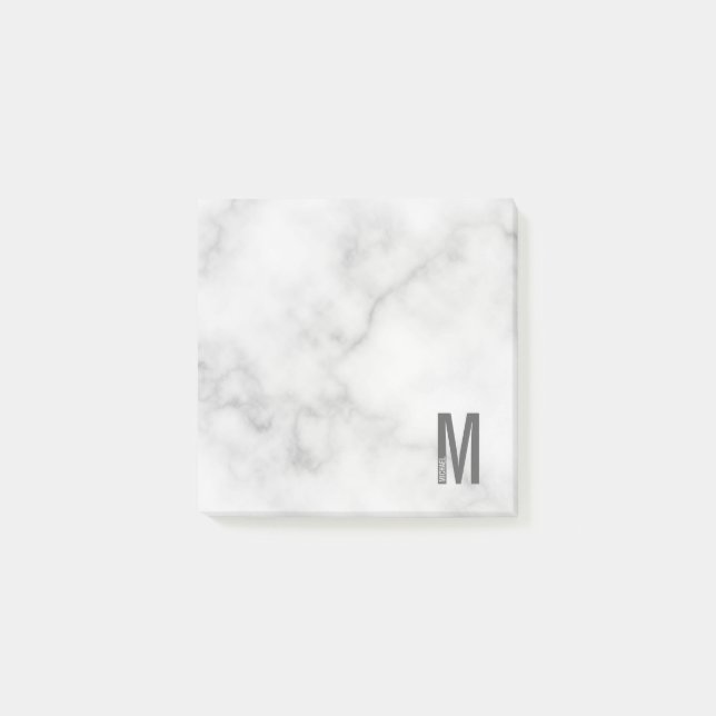 Modern Personlig, djärv Monogram och Namn Post-it Block (Framsida)