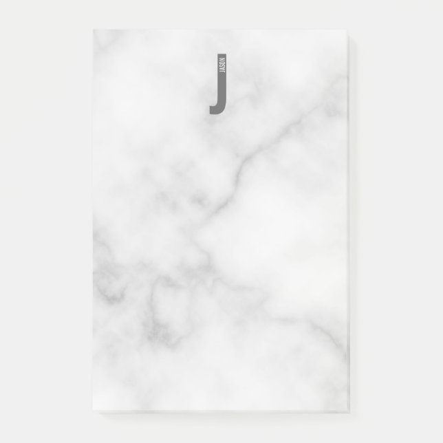 Modern Personlig, djärv Monogram och Namn Post-it Block (Framsida)