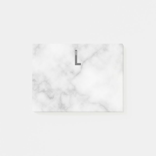 Modern Personlig, djärv Monogram och Namn Post-it Block (Framsida)