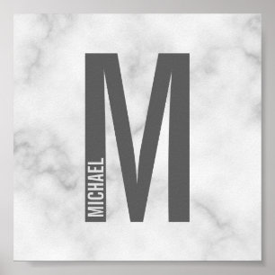 Modern Personlig, djärv Monogram och Namn Poster