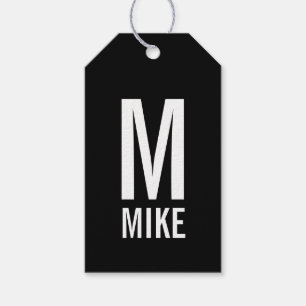 Modern Personlig, djärv Monogram och Namn Presentetikett