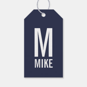 Modern Personlig, djärv Monogram och Namn Presentetikett