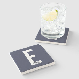 Modern Personlig, djärv Monogram och Namn Stenunderlägg