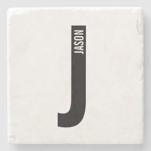 Modern Personlig, djärv Monogram och Namn Stenunderlägg