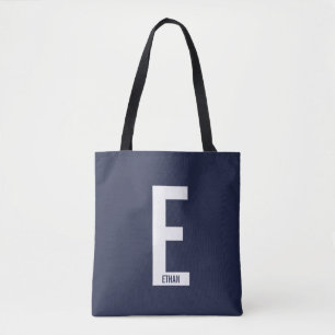 Modern Personlig, djärv Monogram och Namn Tygkasse