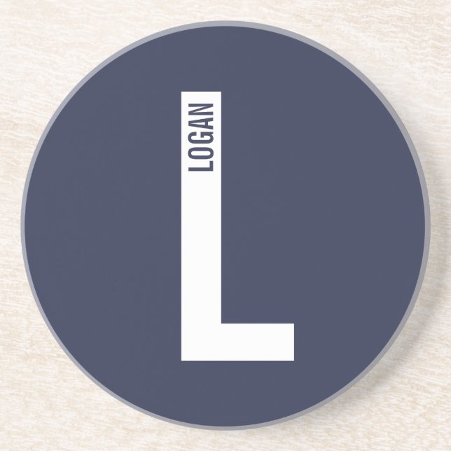 Modern Personlig, djärv Monogram och Namn Underlägg (Framsidan)