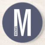 Modern Personlig, djärv Monogram och Namn Underlägg<br><div class="desc">Modern Monogramdesign med personlig monogram brev "M" och namn i modernt fet sans serif font stil. Perfektens gåva till honom,  fars dag-gåva,  groomsmangåva med mera.</div>