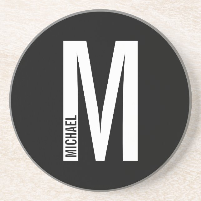Modern Personlig, djärv Monogram och Namn Underlägg (Framsidan)
