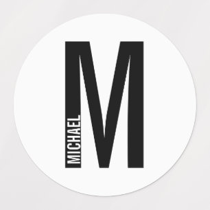Modern Personlig, djärva monogram- och Namn-etike Klistermärke