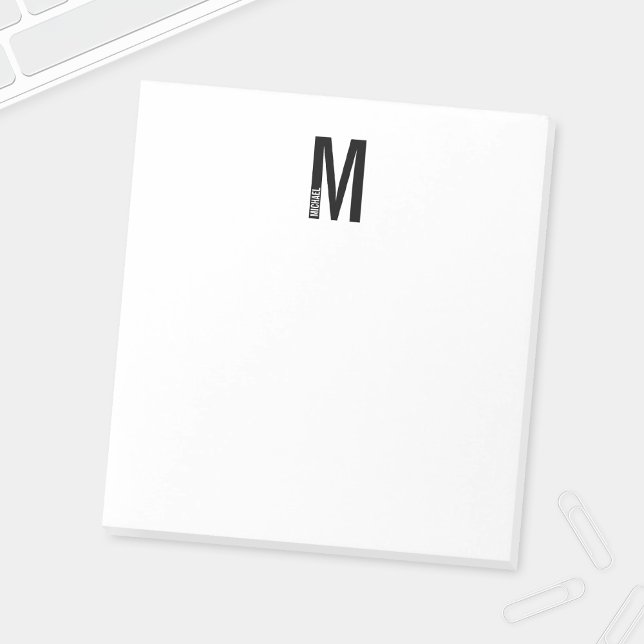 Modern Personlig, djärvt Monogram och Namn Anteckn Anteckningsblock (Skapare uppladdad)