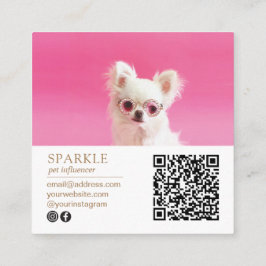 Modern Personlig-Dubbla - fotokod QR Fyrkantigt Visitkort