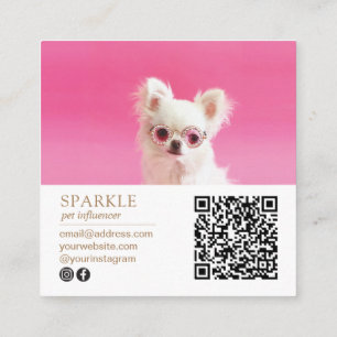 Modern Personlig-Dubbla - fotokod QR Fyrkantigt Visitkort