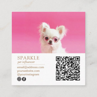 Modern Personlig-Dubbla - fotokod QR Fyrkantigt Visitkort
