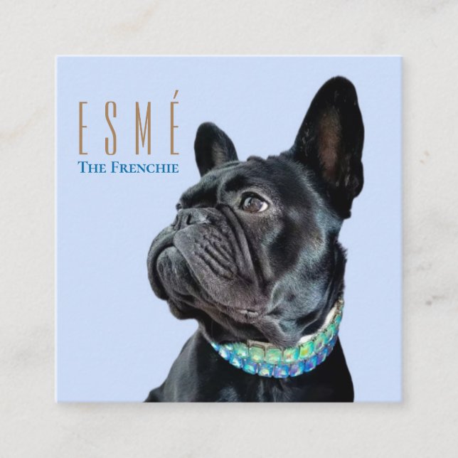 Modern Personlig Dubbla Photo QR Esmé Fyrkantigt Visitkort (Framsida)