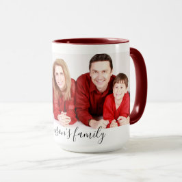 Modern personlig familjefoto & text mugg