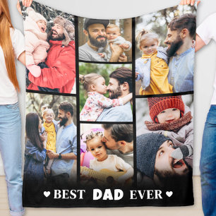 Modern Personlig Family Photo Collage Pappa Fleecefilt