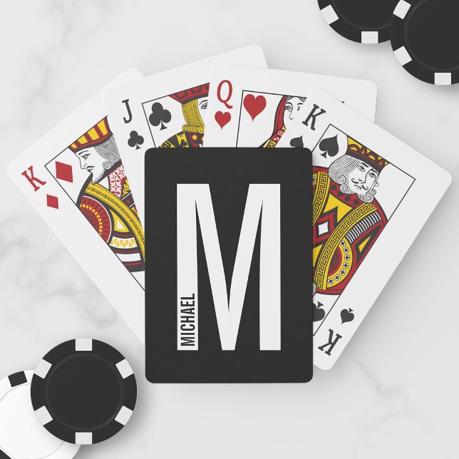 Modern Personlig, fet Monogram och Namn Casinokort (Skapare uppladdad)