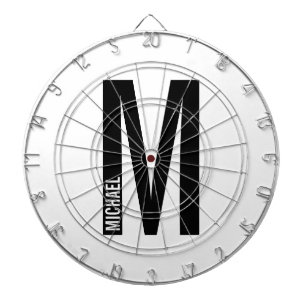 Modern Personlig, fet Monogram och Namn Darttavla