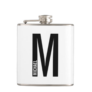 Modern personlig fet monogram och namn fickplunta
