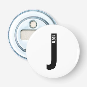 Modern personlig fet monogram och namn flasköppnare