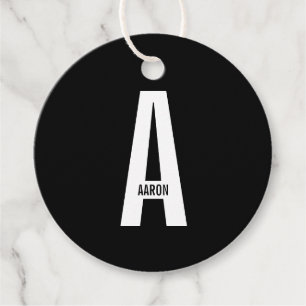 Modern personlig fet monogram och namn gåvor etiketter