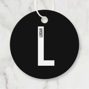 Modern personlig fet monogram och namn gåvor etiketter