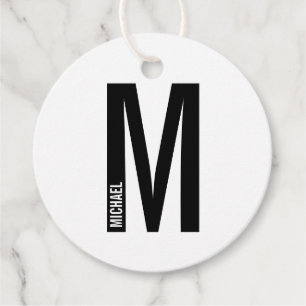 Modern personlig fet monogram och namn gåvor etiketter