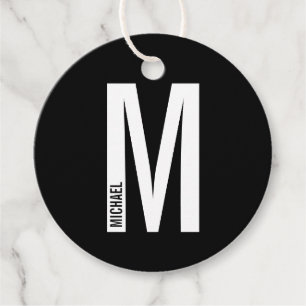 Modern personlig fet monogram och namn gåvor etiketter