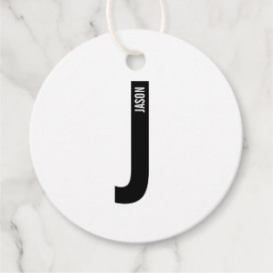 Modern personlig fet monogram och namn gåvor etiketter